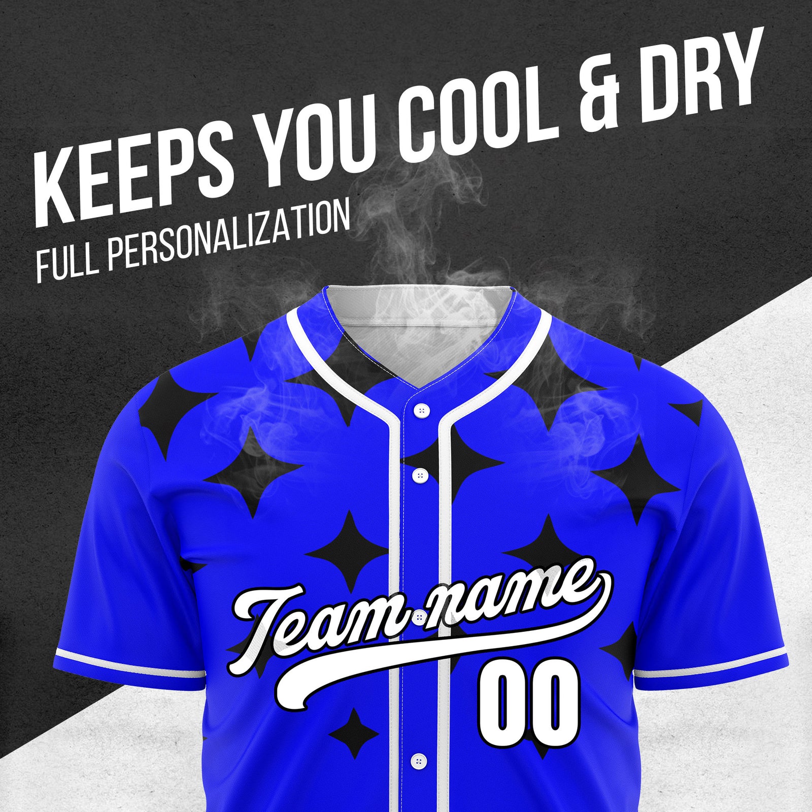 Custom Starlight Blue Baseball Sports Jersey Personalized Uniform with Name & Number