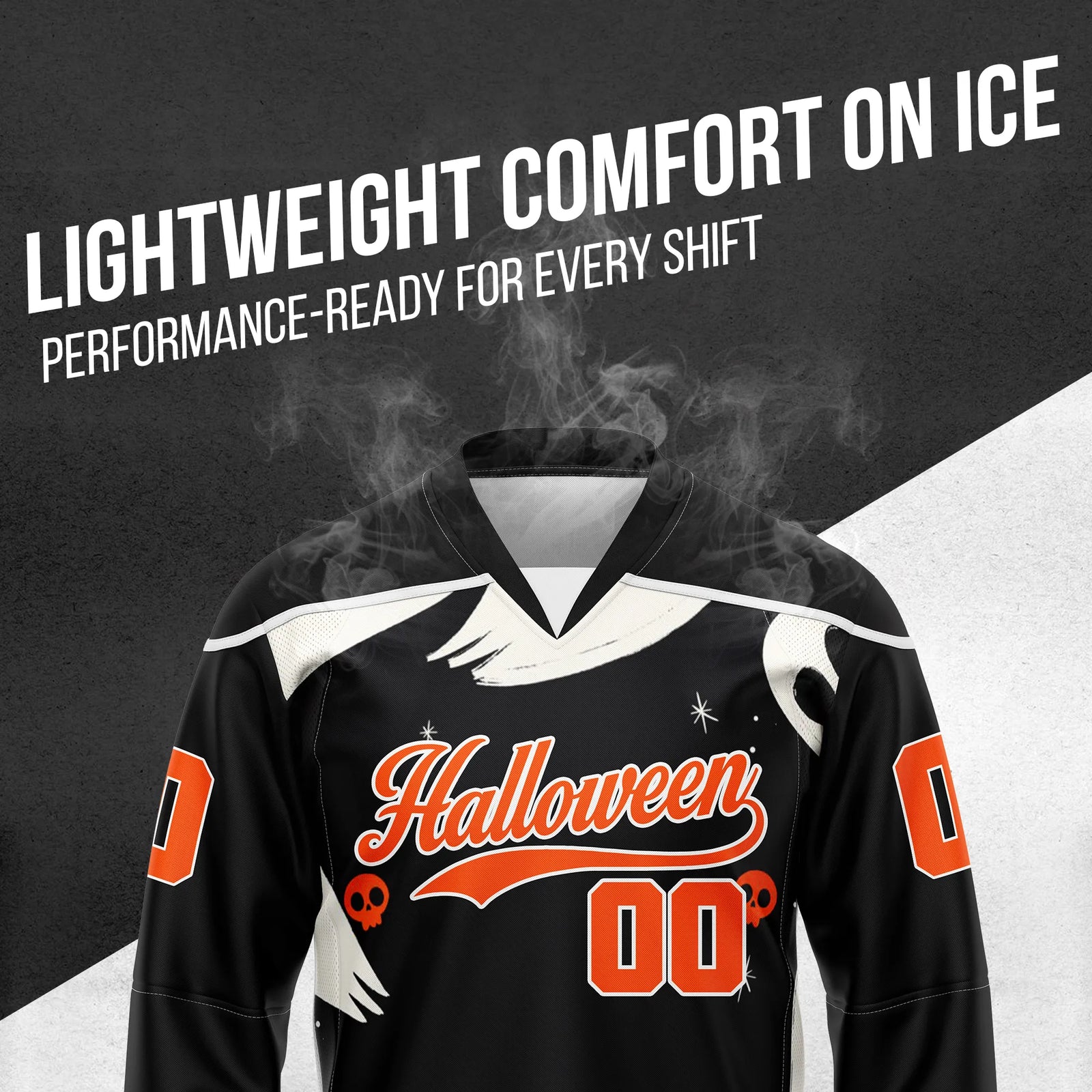 Custom Halloween Ice Hockey Jersey D8 Personalized Uniform with Name & Number