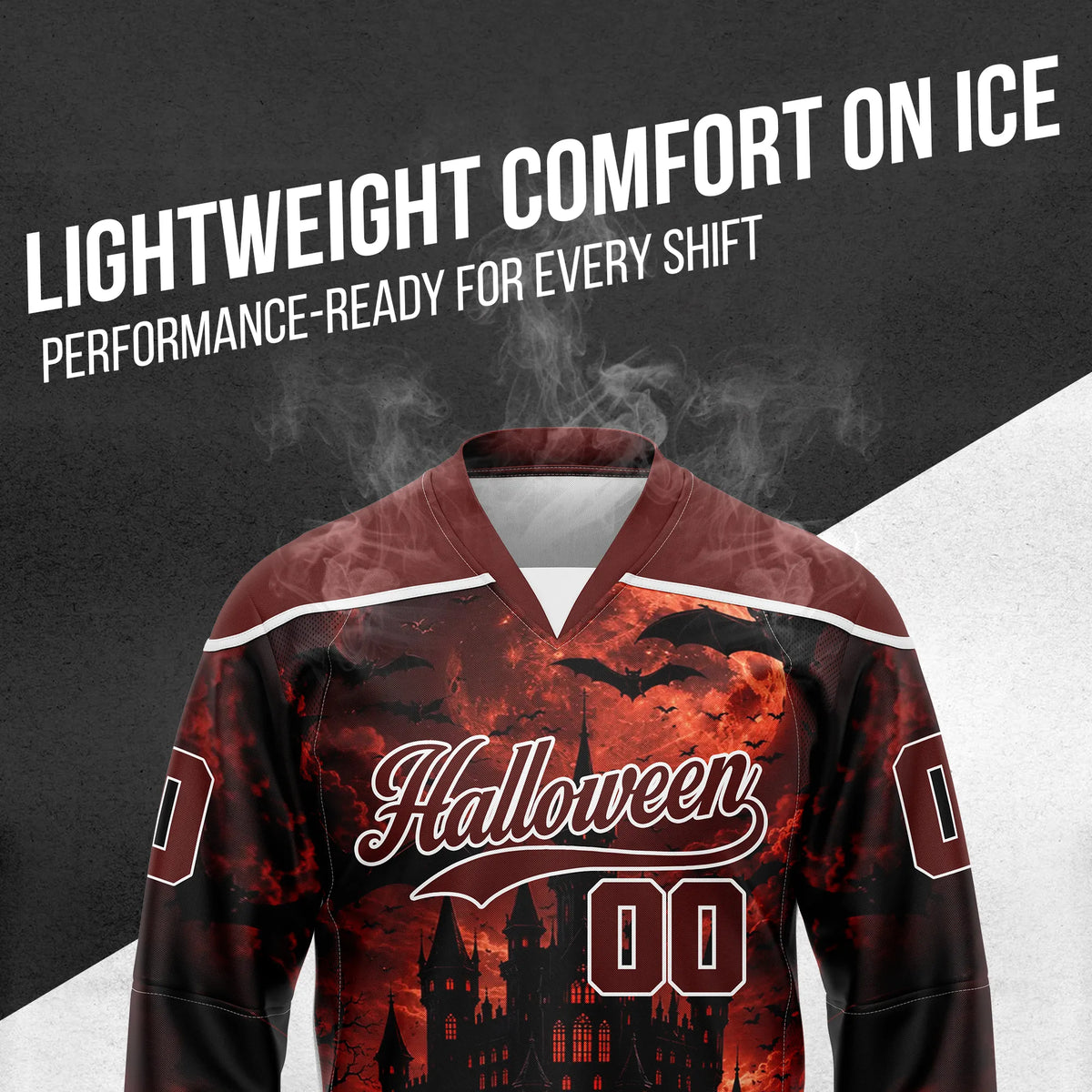Custom Halloween Ice Hockey Jersey D3 Personalized Uniform with Name & Number