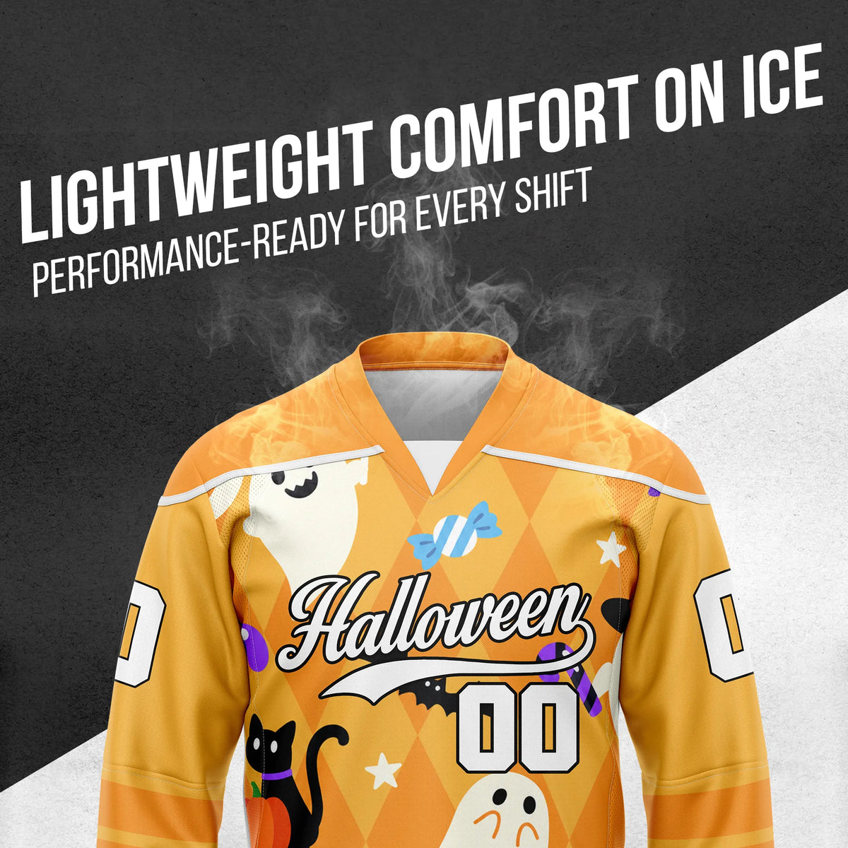Custom Halloween Ice Hockey Jersey D2 Personalized Uniform with Name & Number
