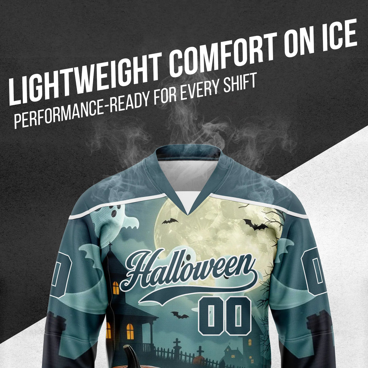 Custom Halloween Ice Hockey Jersey D6 Personalized Uniform with Name & Number