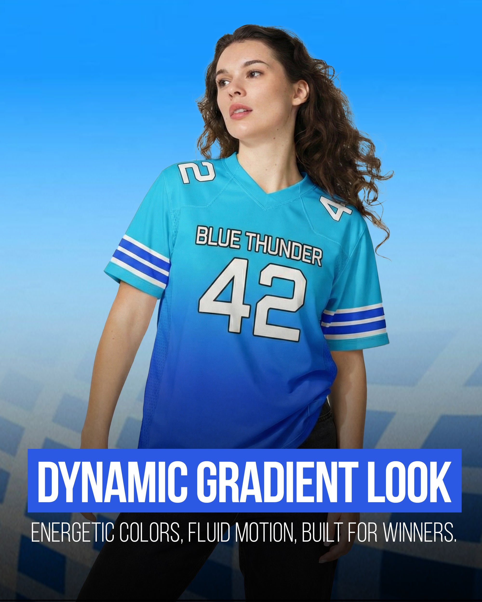 Flag Football Jersey Gradient Fashion - Vegas Custom Shop
