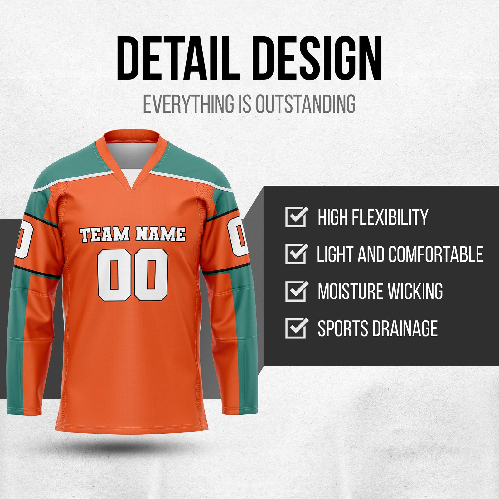 Hockey Jersey - New Arrival - Orange