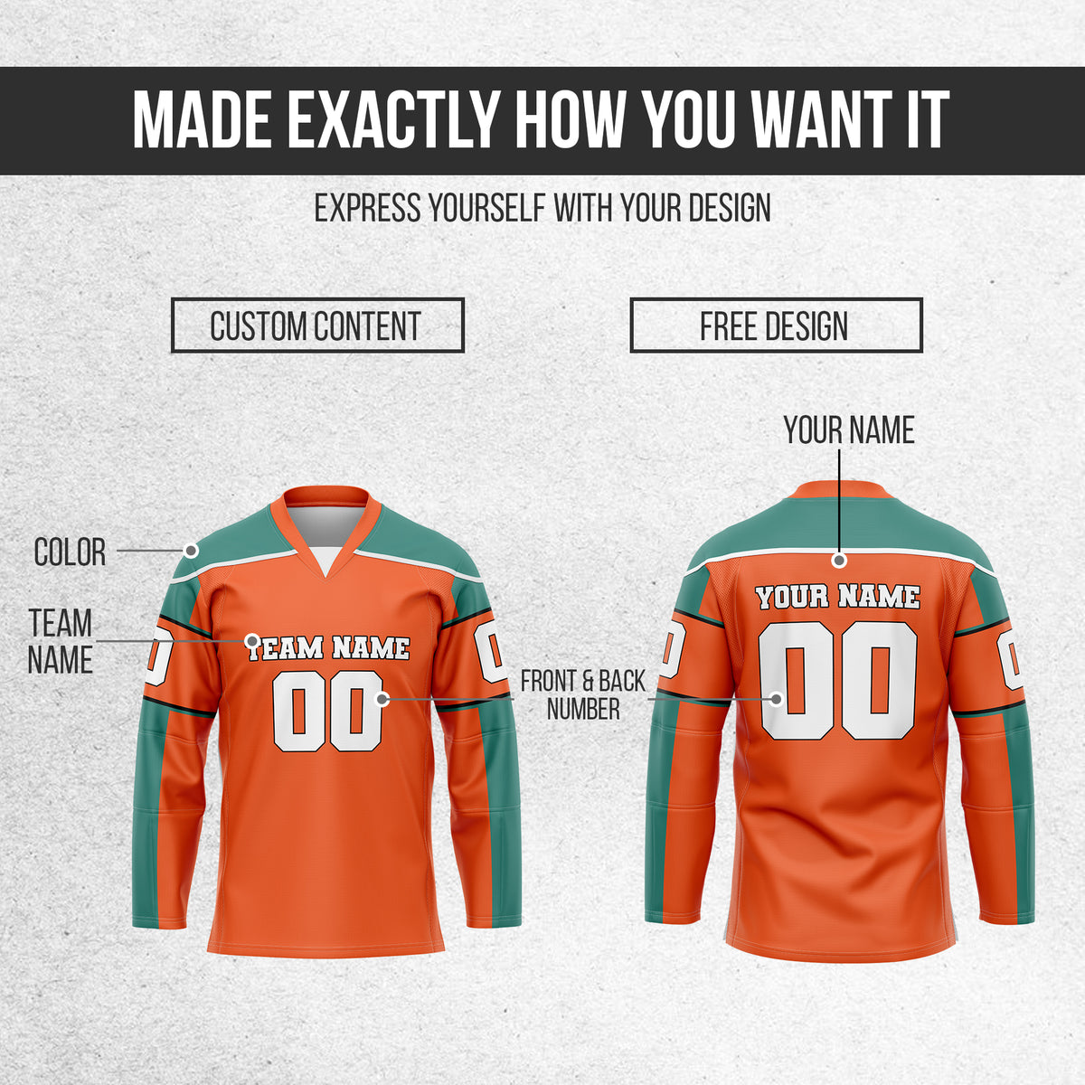 Hockey Jersey - New Arrival - Orange