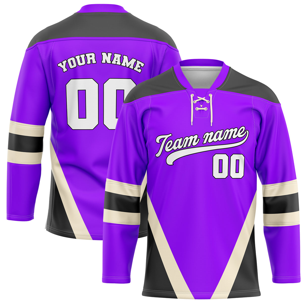 Hockey Jersey - Raglan Sleeves - Purple