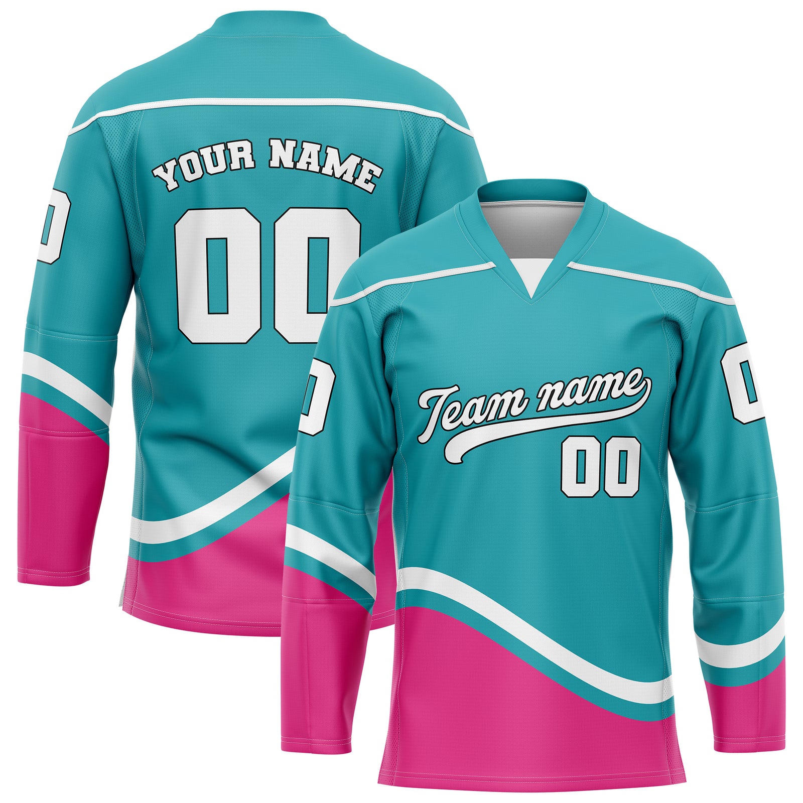 Hockey Jersey -  V Neck - Teal