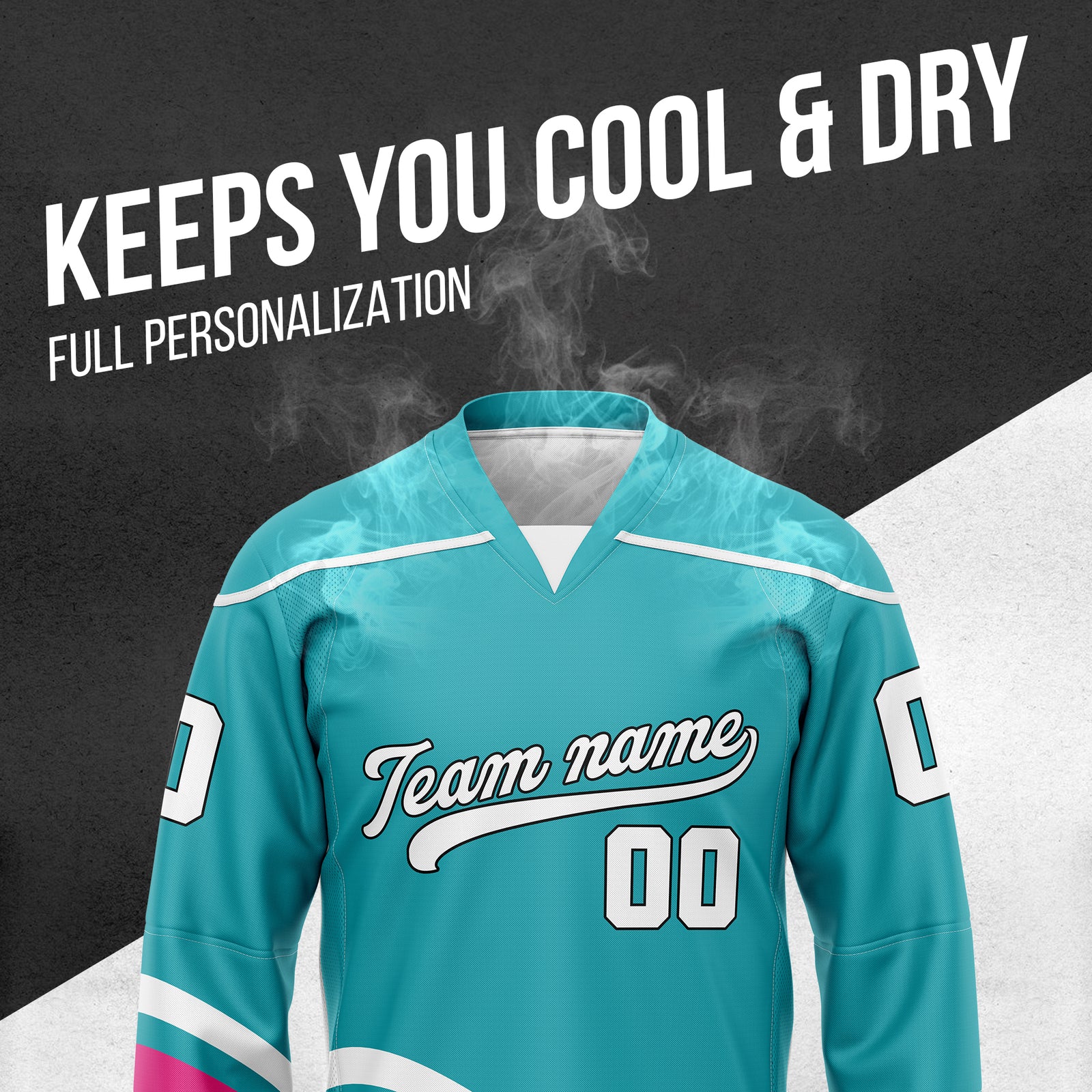 Hockey Jersey -  V Neck - Teal