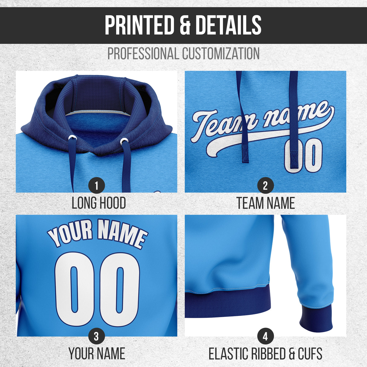 Hoodie - Classic Style - Blue