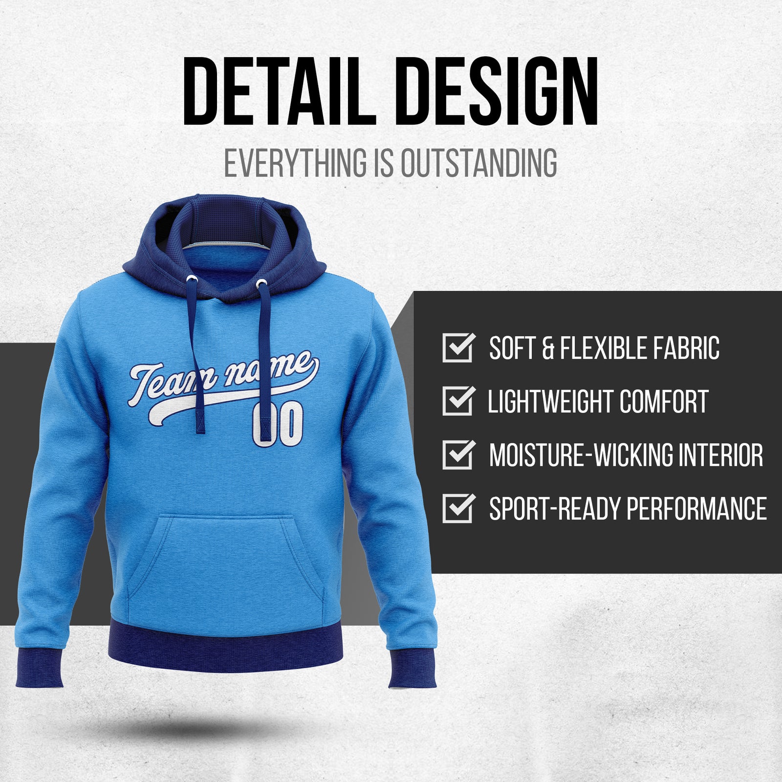 Hoodie - Classic Style - Blue