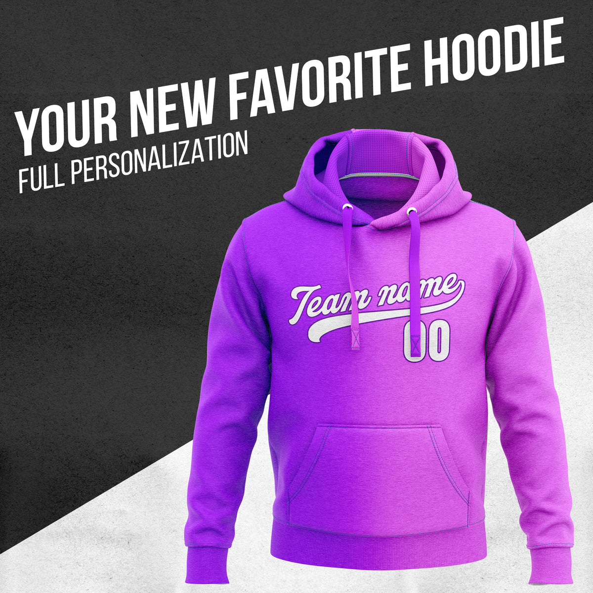 Hoodie - Gradient Fashion - Purple