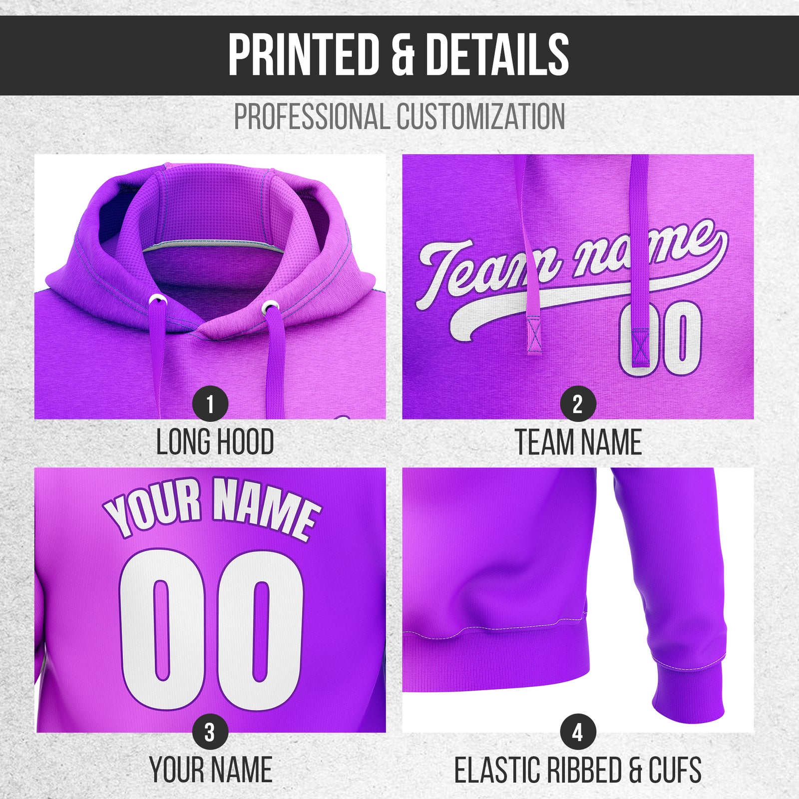 Hoodie - Gradient Fashion - Purple