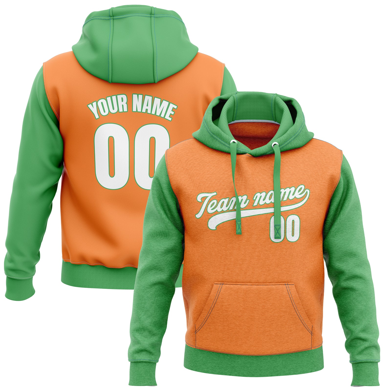 Hoodie - Raglan Sleeves - Green