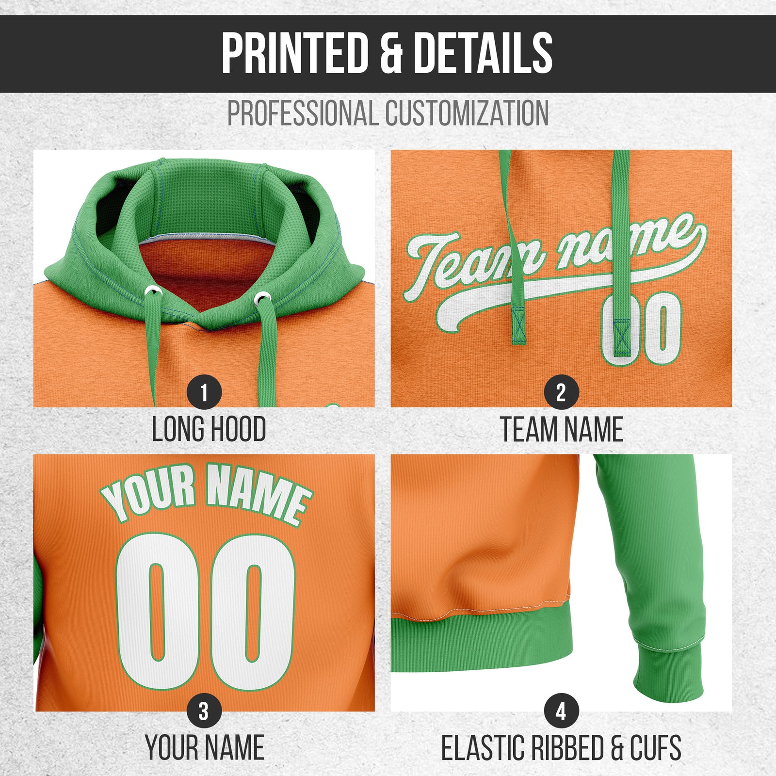 Hoodie - Raglan Sleeves - Green