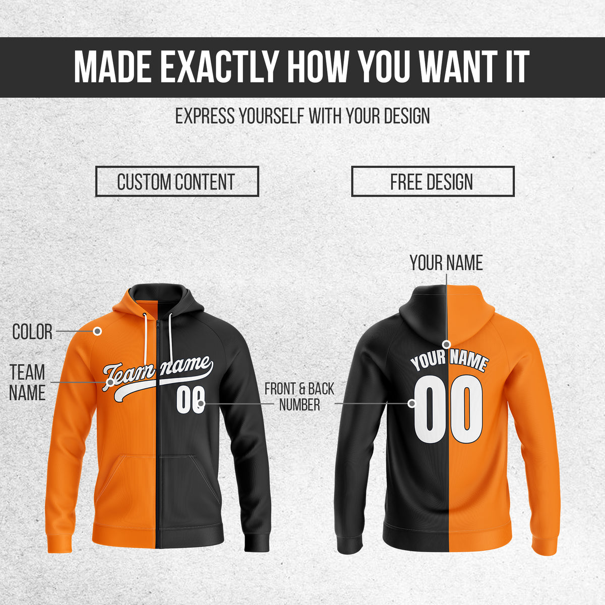 Hoodie - Split Fashion - Black