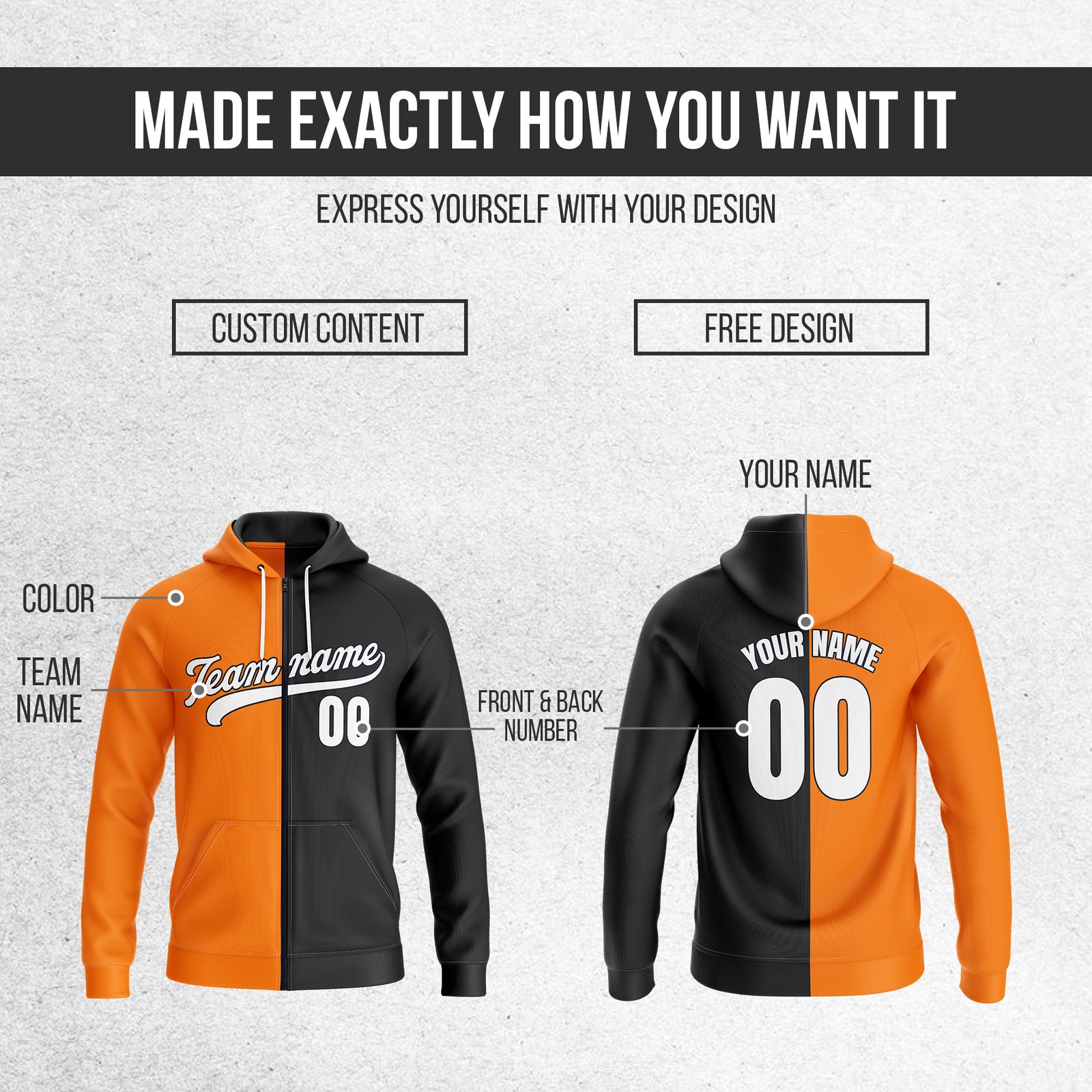 Hoodie - Split Fashion - Black