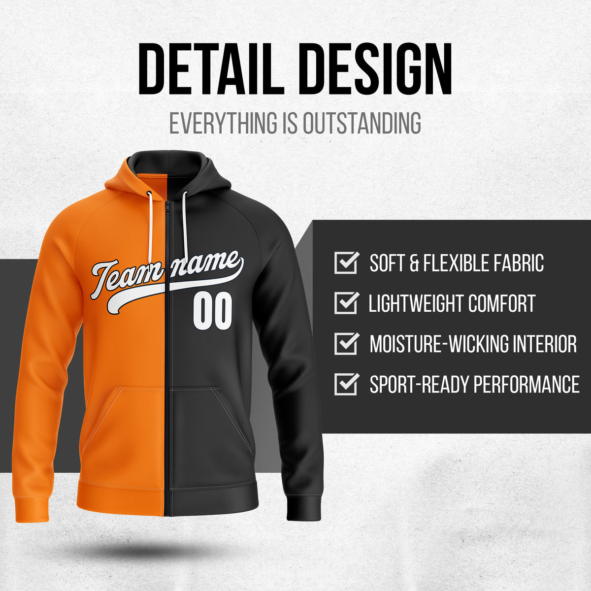 Hoodie - Split Fashion - Black