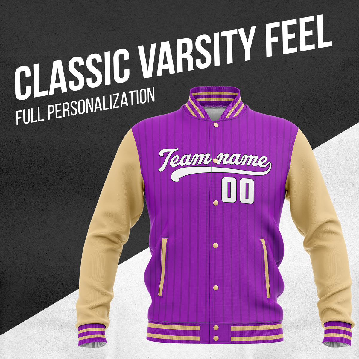 Jackets -Stripe Fashion - Purple