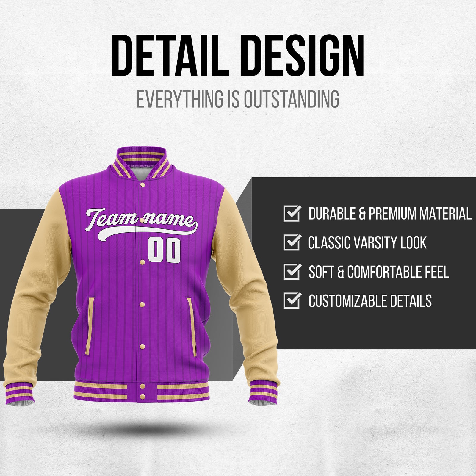 Jackets -Stripe Fashion - Purple