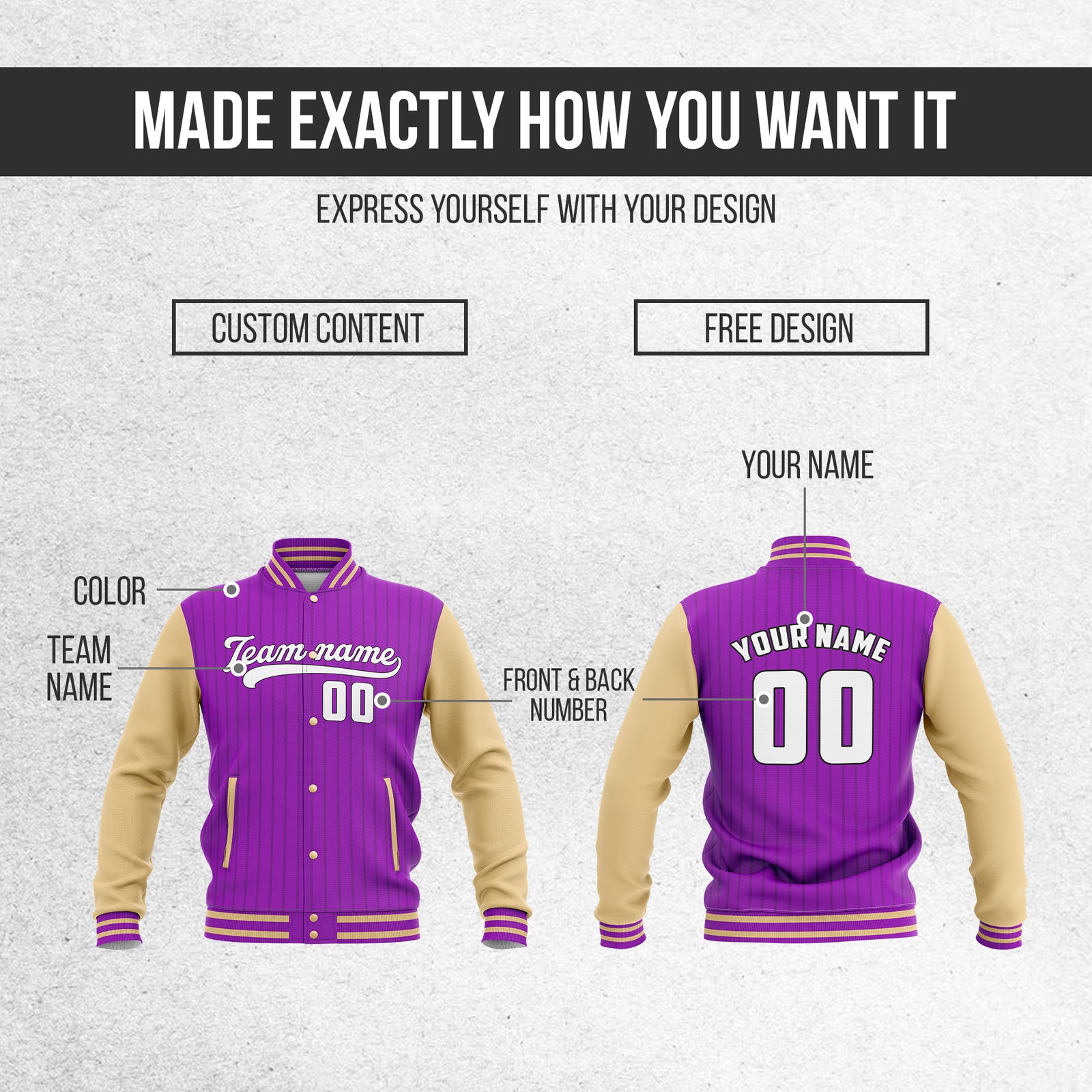 Jackets -Stripe Fashion - Purple