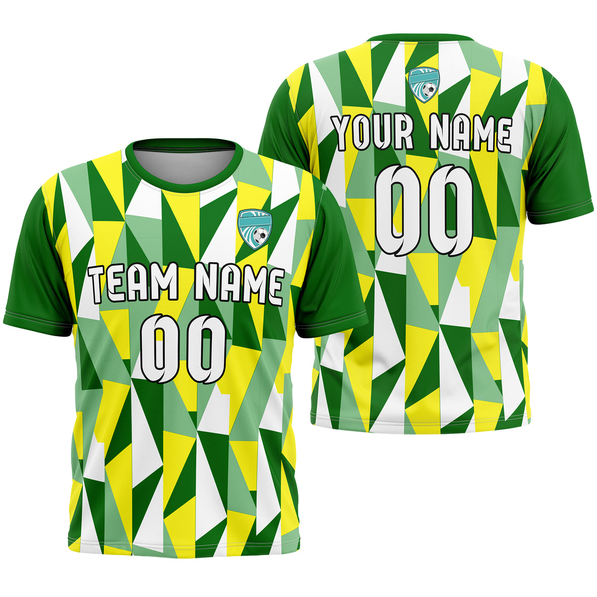 Soccer Jersey - Round Neck - Full Pattern - Design 3 - Green