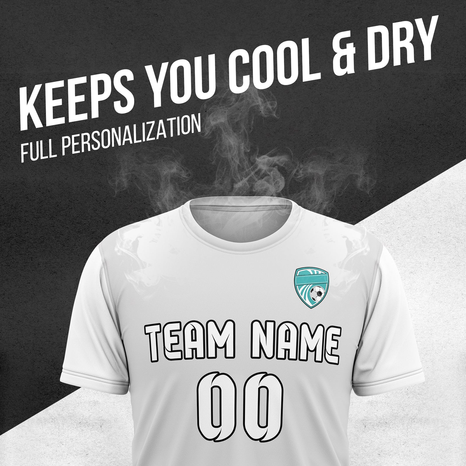 Soccer Jersey - Round Neck - Stripes - Design 5 - Grey