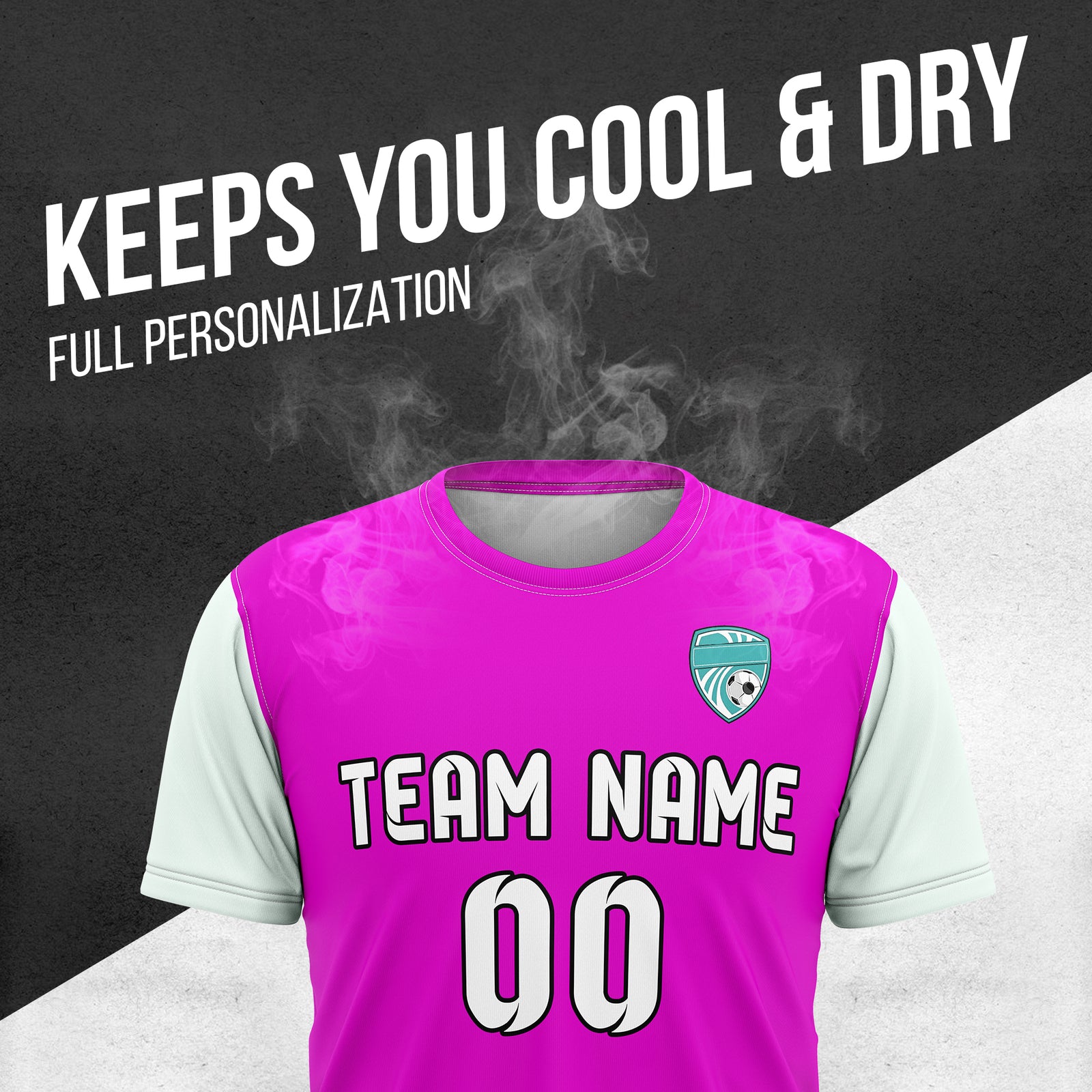 Soccer Jersey - Round Neck - Stripes - Design 5 - Purple