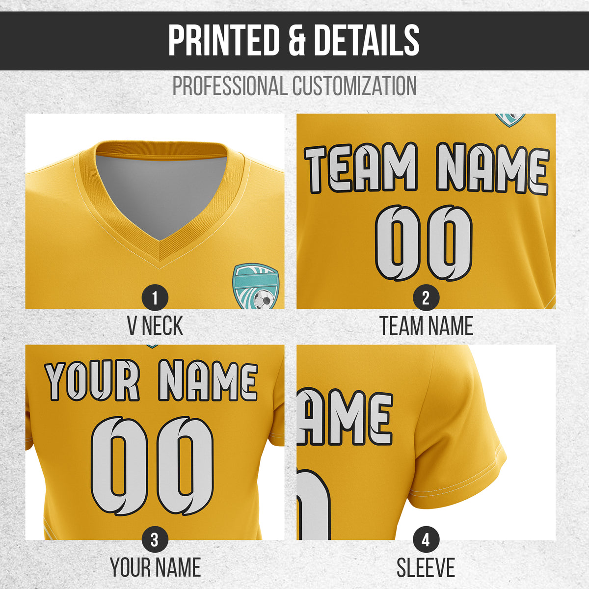 Soccer Jersey - V Neck - Stripe - Design 4 - Orange