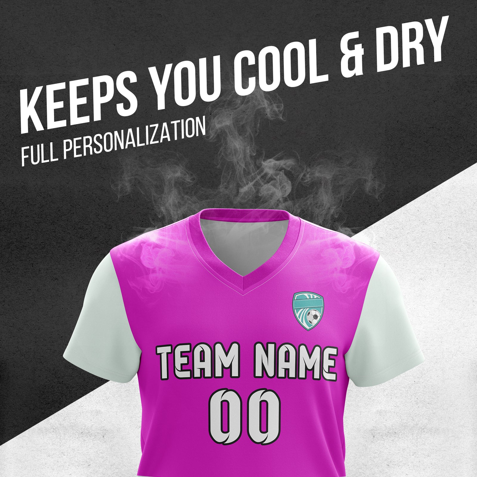 Soccer Jersey - V Neck - Stripe - Design 5 - Purple